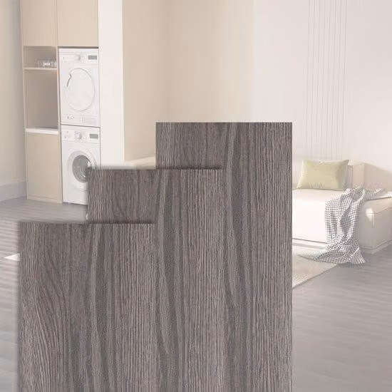 Pavimento in laminato PVC autoadesivo (14 pezzi, 2 m²), impermeabile e resistente agli strappi, per cucina, soggiorno e balcone, grigio scuro