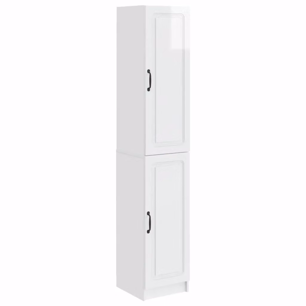 Set di 2 armadi bianchi lucidi vidaXL in MDF per soggiorno o ufficio in casa – 2