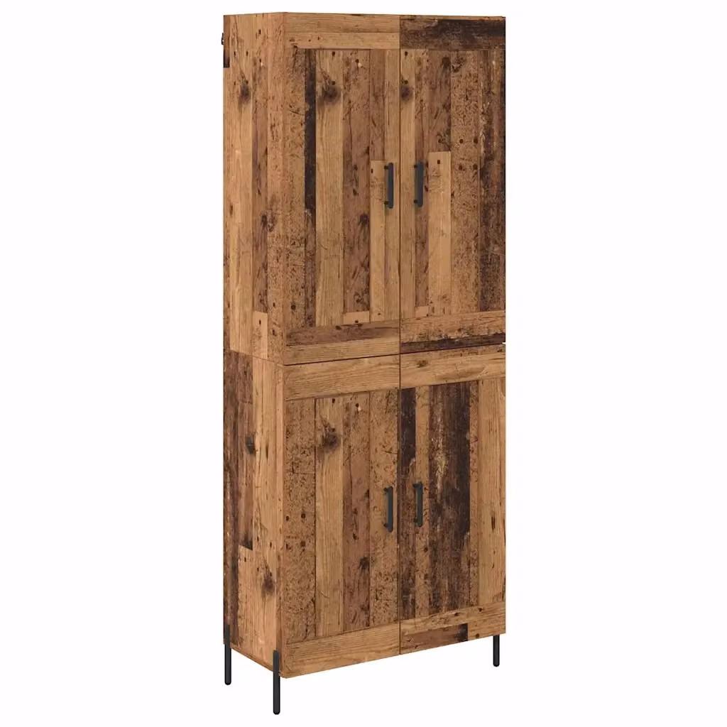 Set di 2 credenze moderne vidaXL in legno e metallo marrone con ante a battente e ripiani interni, L: 69,5 cm, P: 34 cm, H: 180 cm – 2