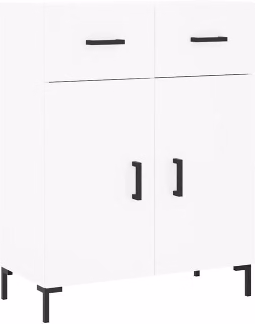 Credenza moderna bianca in legno e metallo per sala da pranzo L: 69,5 cm, P: 34 cm, H: 90 cm – 1