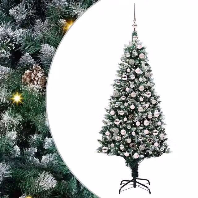 Albero di Natale Artificiale-Albero Natalizio con 300 LED Verde 180 cm 111680