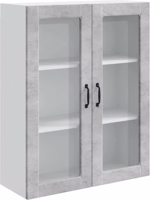 Mobile a muro DESIGN IN con ante in vetro e finitura opaca grigia per cucina e soggiorno L 80 x P 31 x H 100 cm