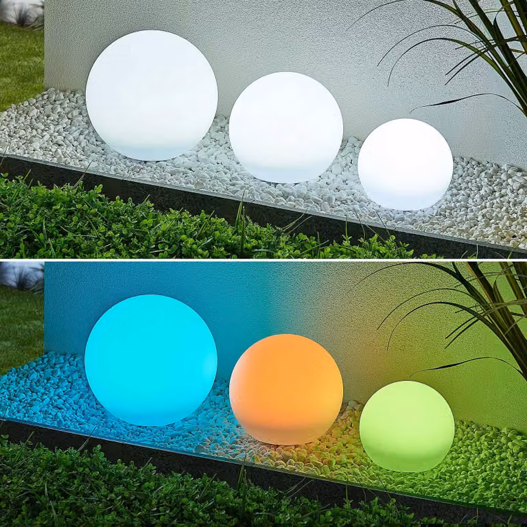 Lampada solare Lago Lindby, Bianco / Opale, Plastica, Moderno, Lampada solare