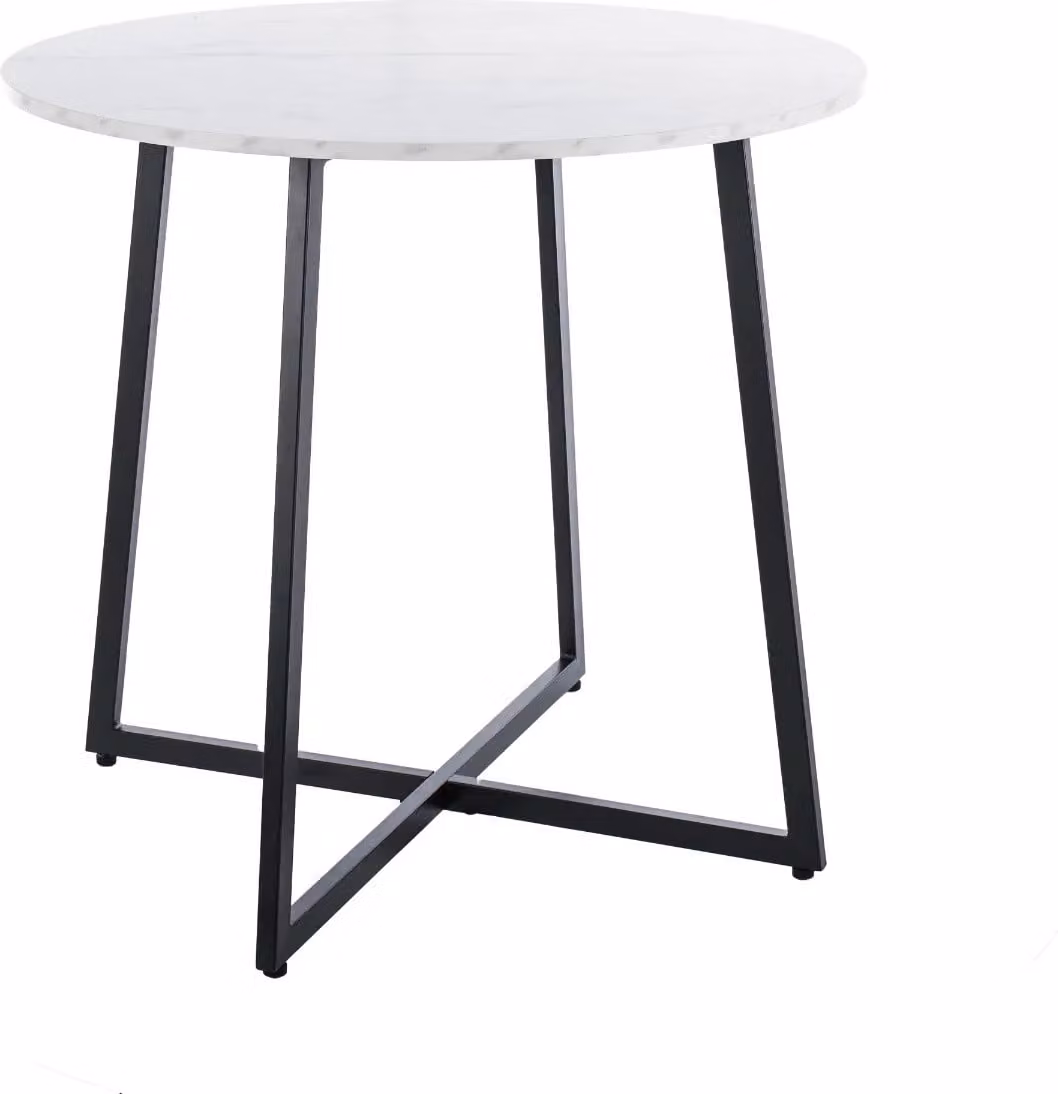 LUNA 90x90 tavolo rotondo marmo bianco/nero