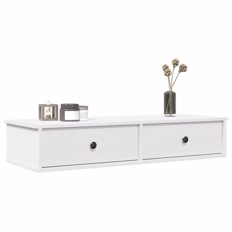 vidaXL Scaffale a Parete Moderno con Pannello Posteriore Bianco in MDF L 100 x P 37,5 x H 19 cm
