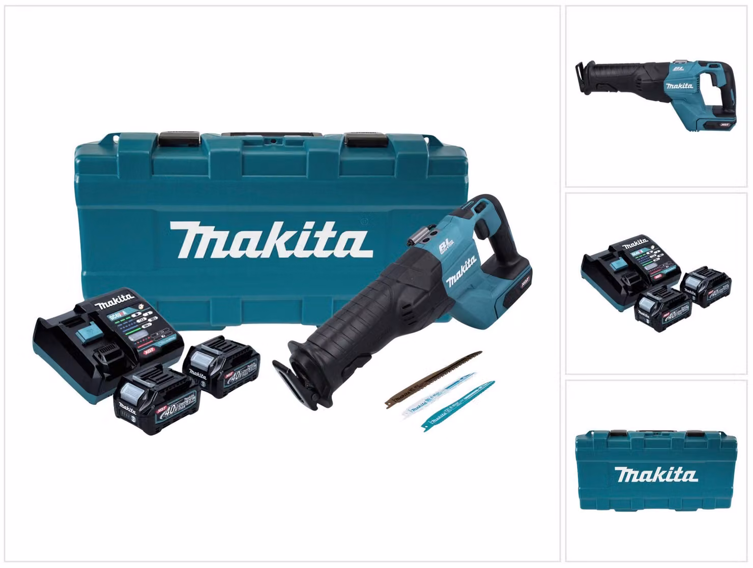Makita JR 001 GD201 Sega circolare a batteria 40 V max. senza spazzole XGT + 2x batteria 2,5 Ah + caricabatterie + custodia
