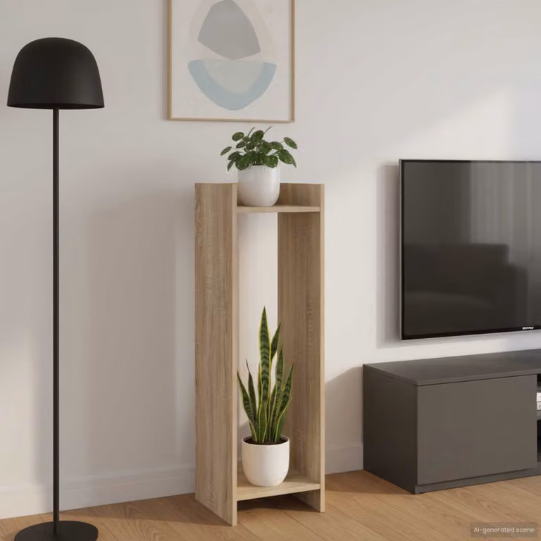 vidaXL Supporto per piante moderno in legno marrone L/P/H: 30 x 30 x 100 cm