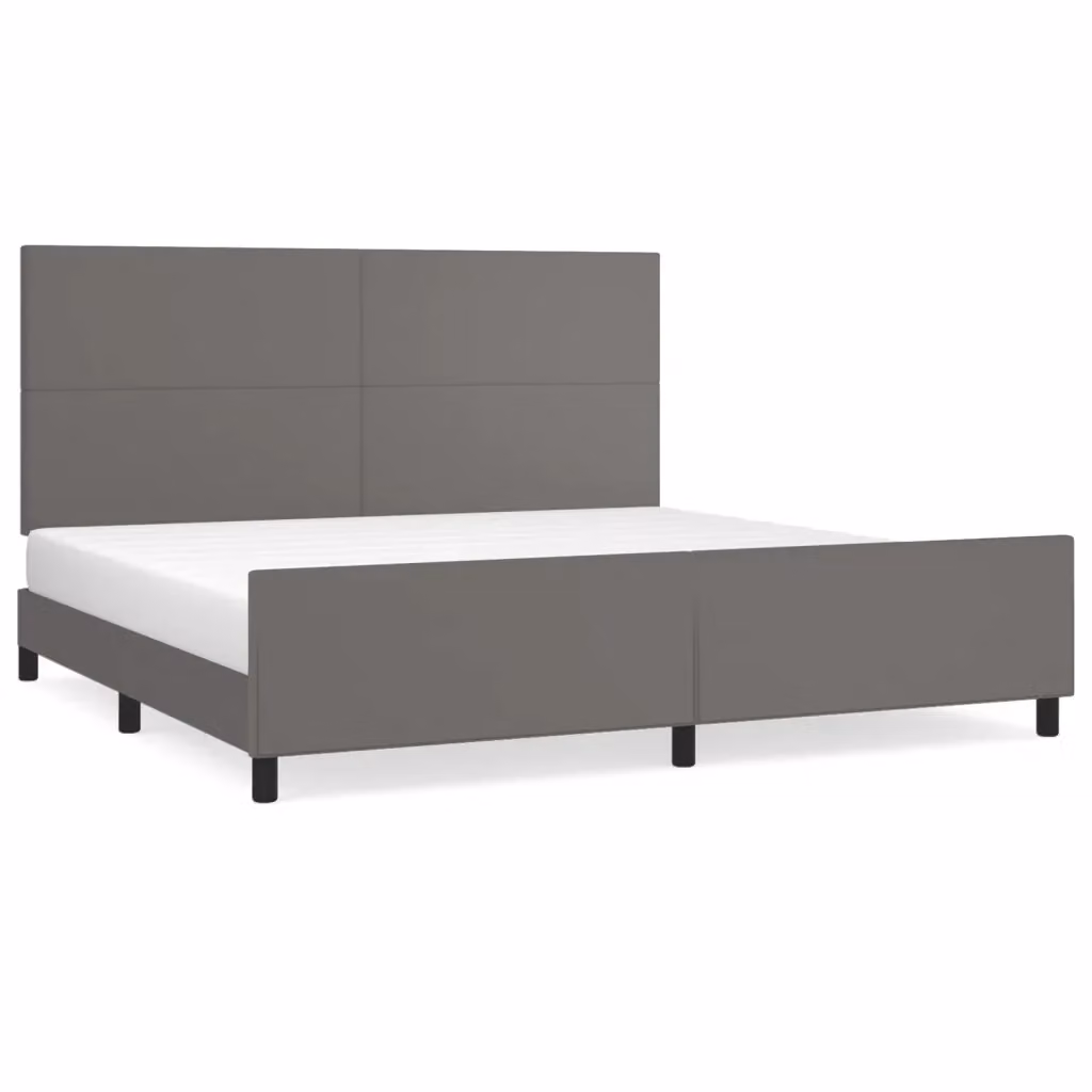 Giroletto con Testiera vidaXL in Similpelle Grigio L/P/H: 200 x 200 x 128 cm – 2