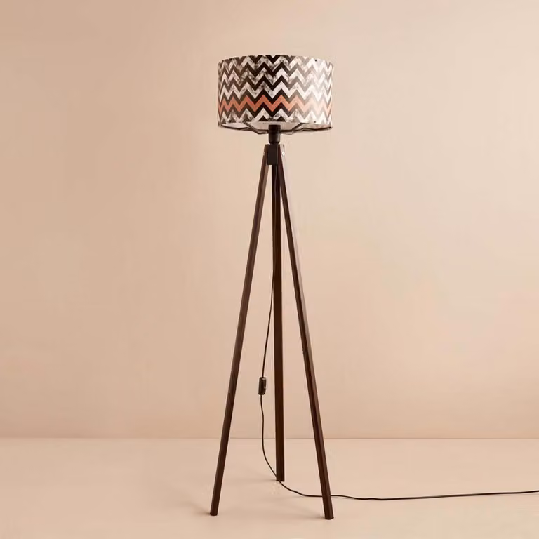 Opviq, AYD-3463, Lampada da terra, 100 % tessuto, nero, 21 x 21 x 140 cm