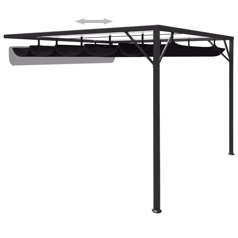 vidaXL Copertura per patio con tetto retrattile 3x3 m antracite