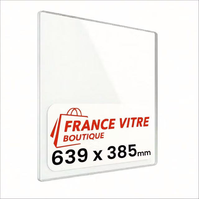 639 x 385 x 4 mm - Vetro per stufa a legna - vetro camino di ricambio - vetro per caminetto resistente al fuoco - France Vitre