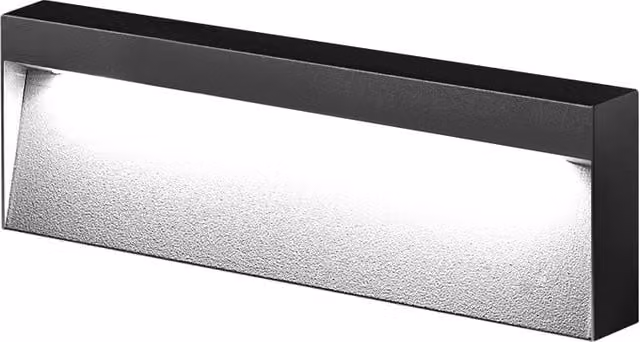 Applique LED KIKI Rossini Group da esterno in alluminio nero, 8W 4000K IP65, segnapasso a parete per giardino