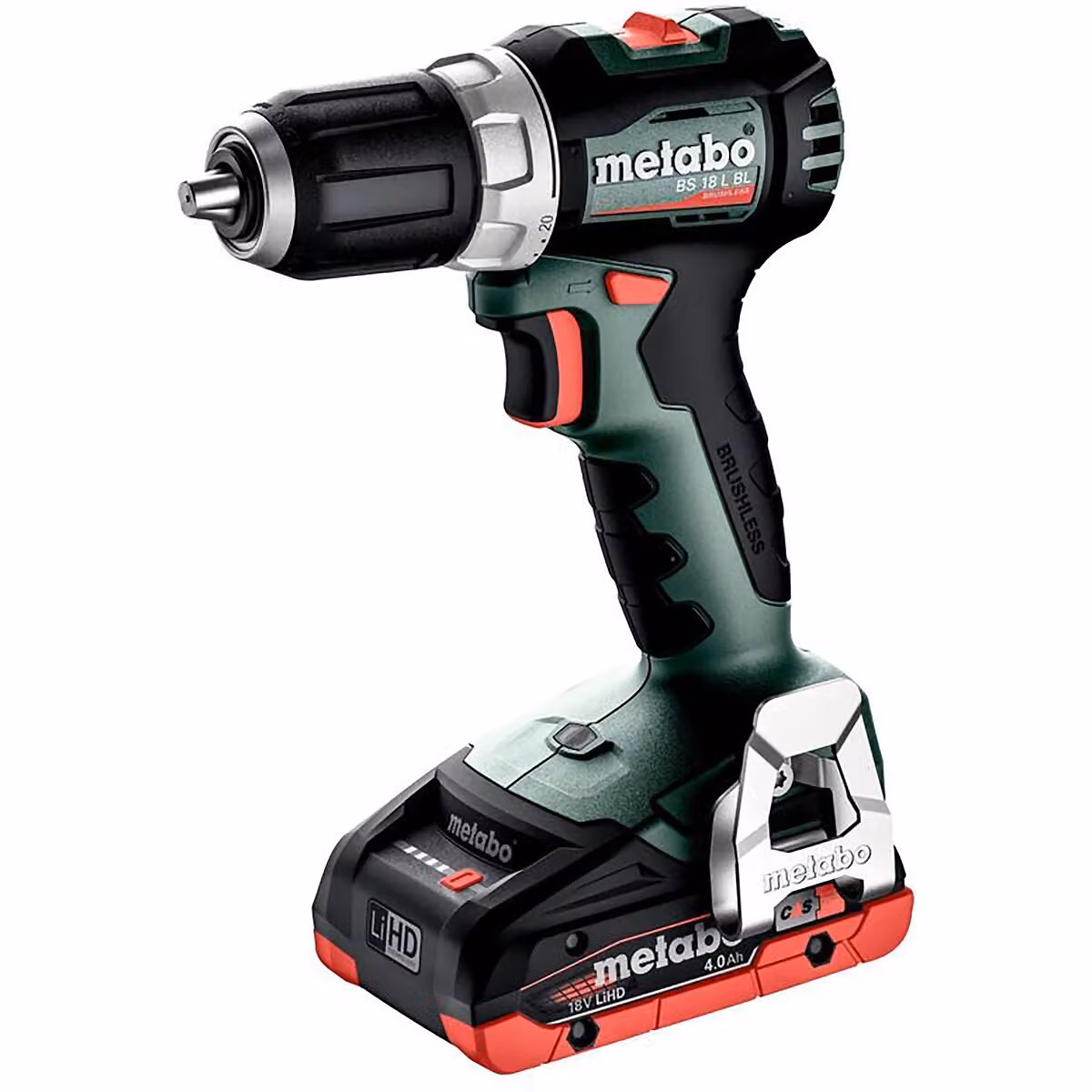 Metabo BS 18 L BL, Trapano con impugnatura a pistola, sgancio rapido, senza spazzole, nero, verde, rosso, argento, 1,3 cm, 1700 giri/min