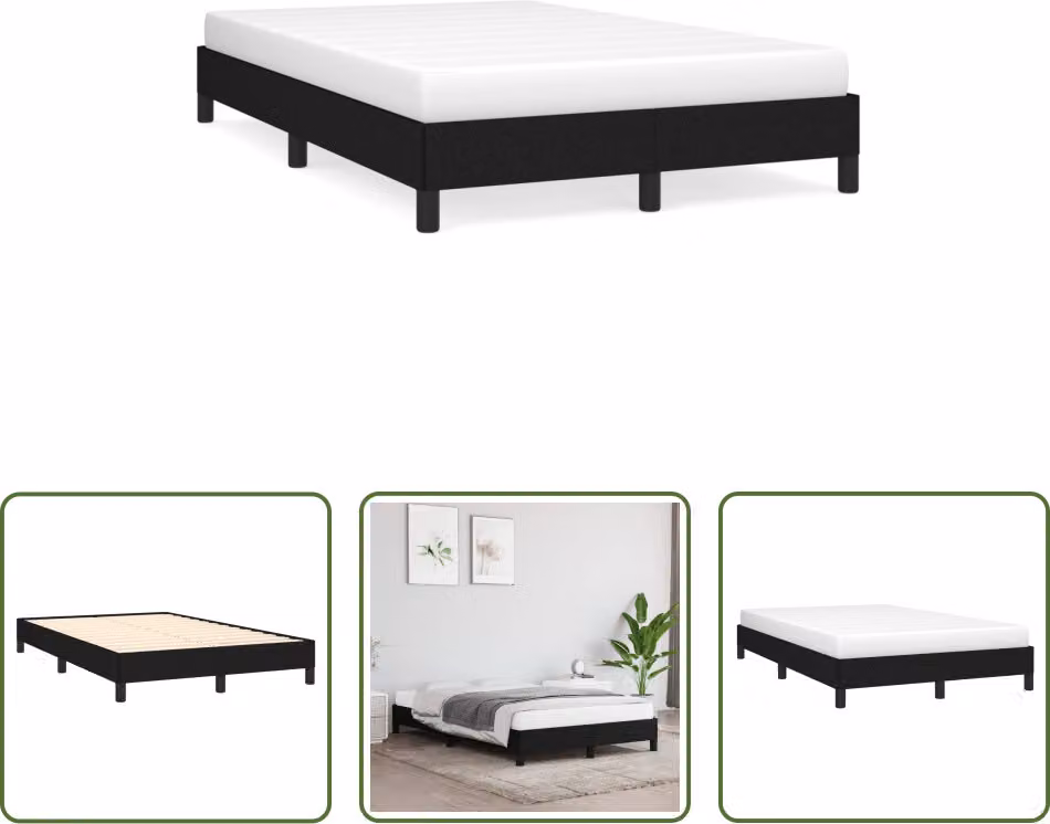 Struttura letto The Living Store in tessuto nero 120x190 cm