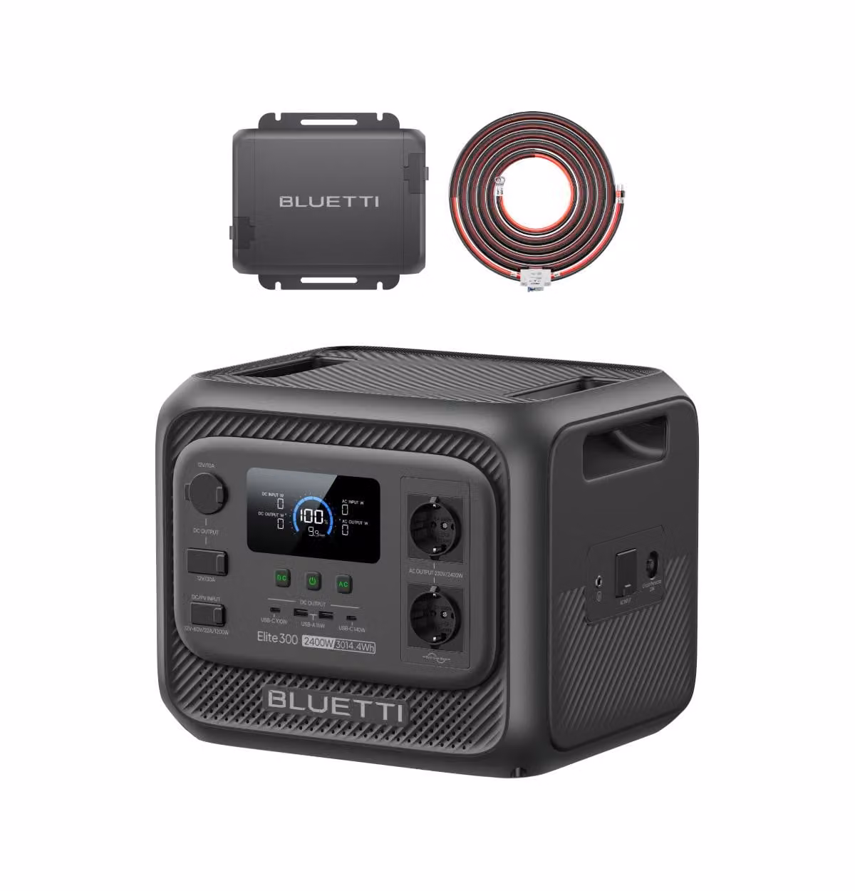 BLUETTI Elite 300 Powerstation & Charger 1, generatore-caricabatterie da 3014,4 Wh, ricarica rapida in auto, batteria di riserva per campeggio e camper