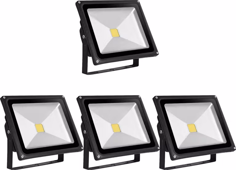 Greenmigo 4x 50W Faretto Flooder Bianco freddo Alloggiamento in alluminio nero IP65 Impermeabile Lampada a LED Applique da parete Luce di fondo Illuminazione flood Lampada da giardino a LED Faretto da esterno