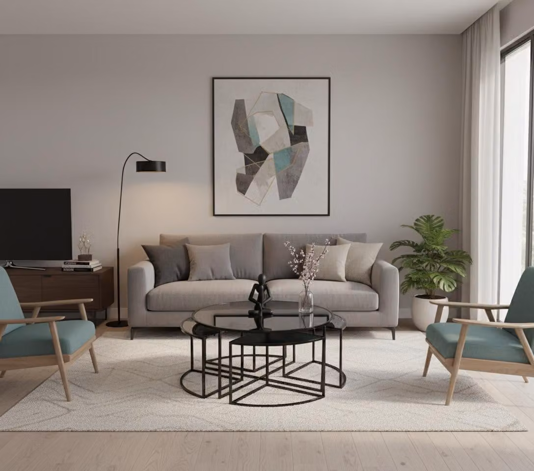 Tavolino da salotto moderno, minimalista, nero, elegante, di classe, confortevole