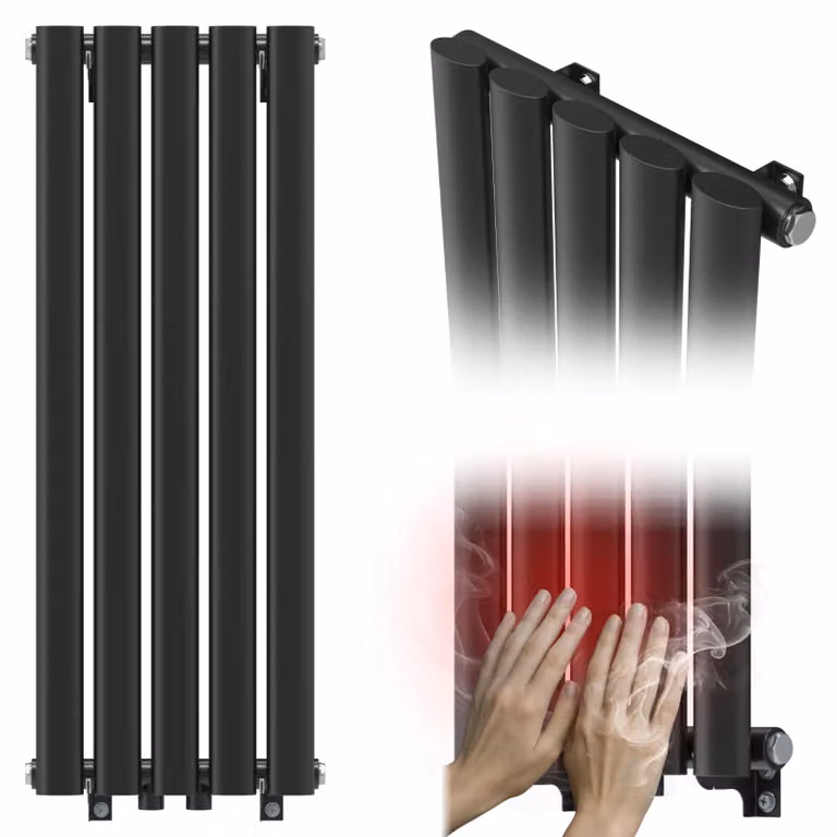 Granitan - Radiatore da bagno - Scaldasalviette - 80x30 cm - Nero - verticale - Scaldasalviette - AXIS