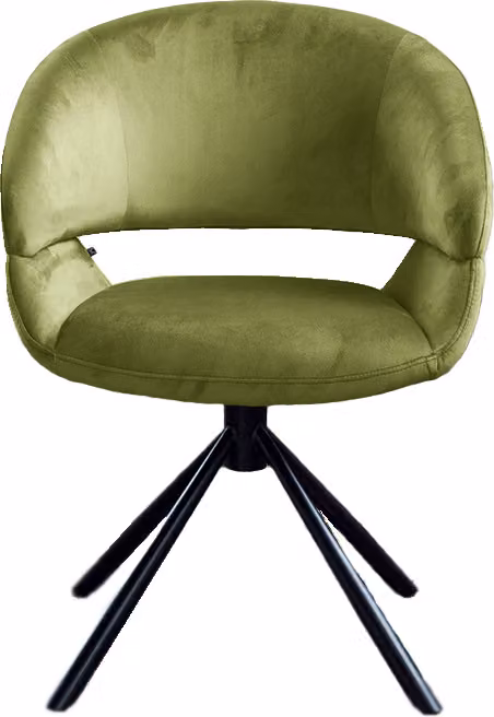 KAWOLA sedia da pranzo LARA sedia girevole Velvet verde