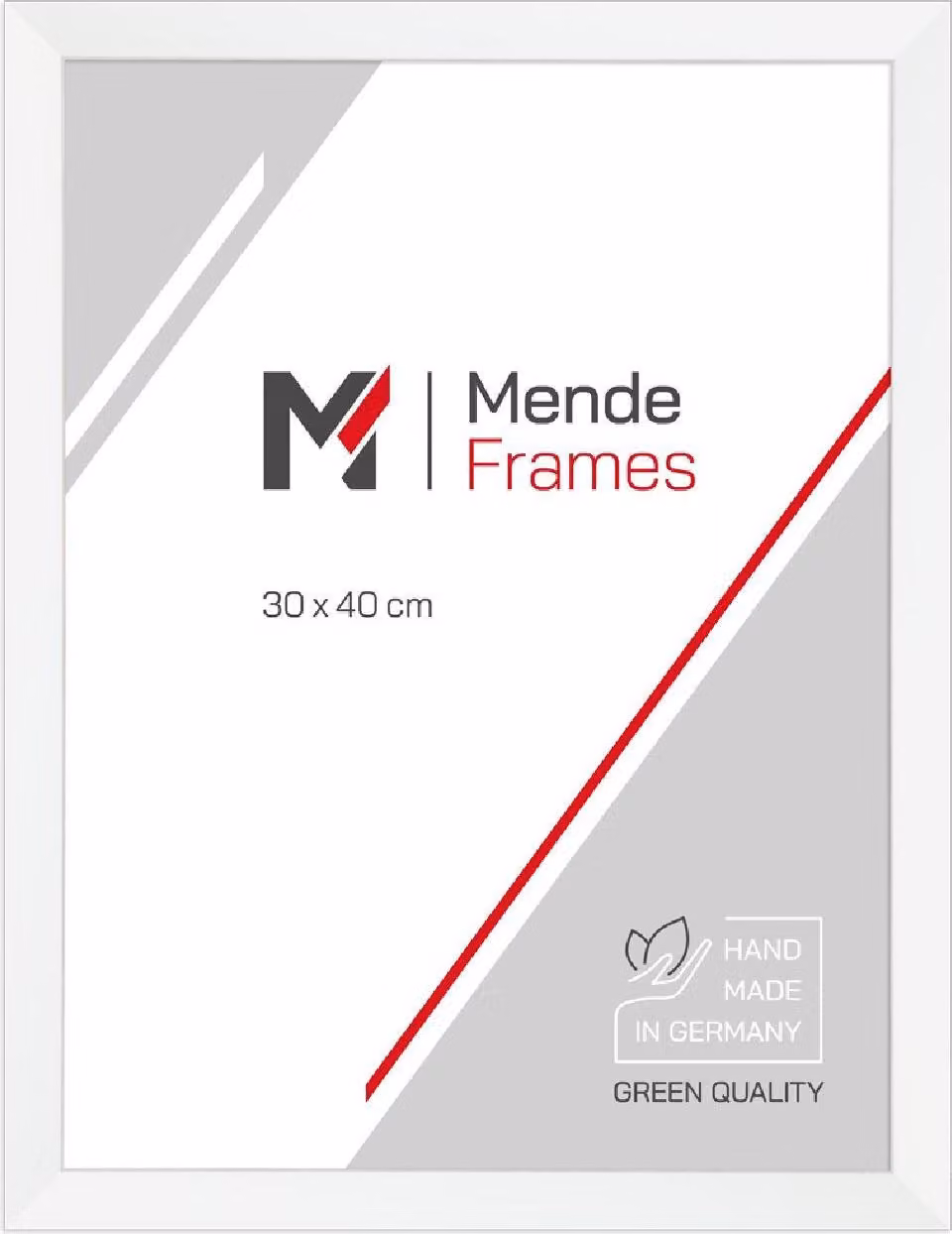 Cornice in legno MendeFrames H130, bianca, 50x50 cm, con vetro da museo