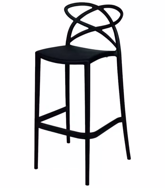 Set di 4 sgabelli moderni Mobili 2G in polipropilene nero L/P/H: 41 x 46 x 102 cm