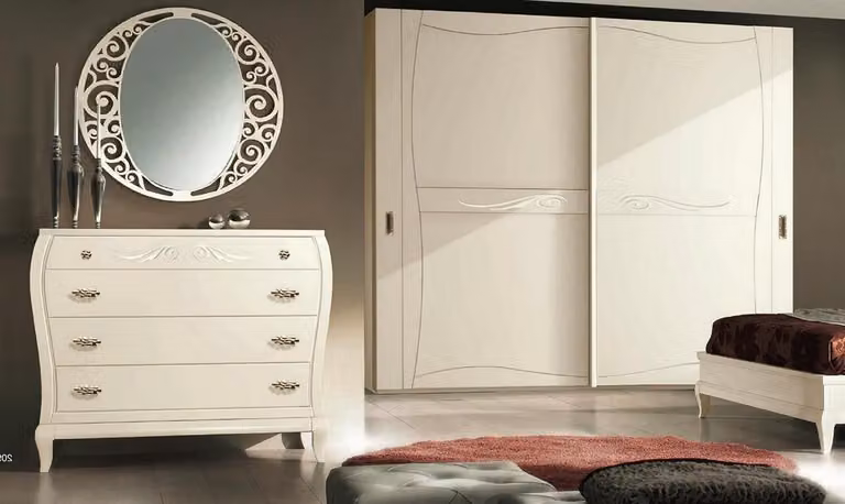 Kommode Spiegel Kommoden Schrank Regal Konsole Möbel Holzschrank Italy Set 2tlg.