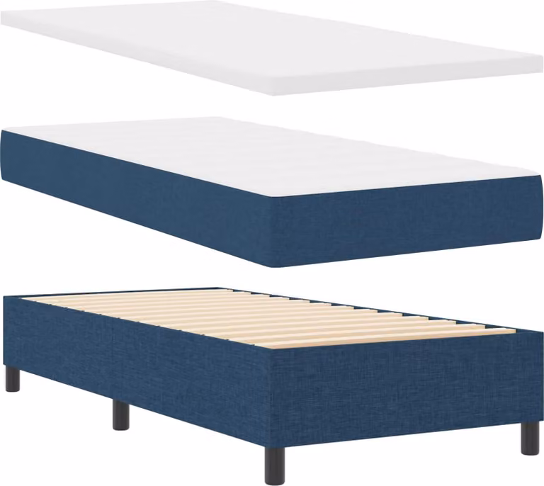 Maison Exclusive - Letto boxspring con strisce luminose a LED blu 100 x 200 cm in tessuto