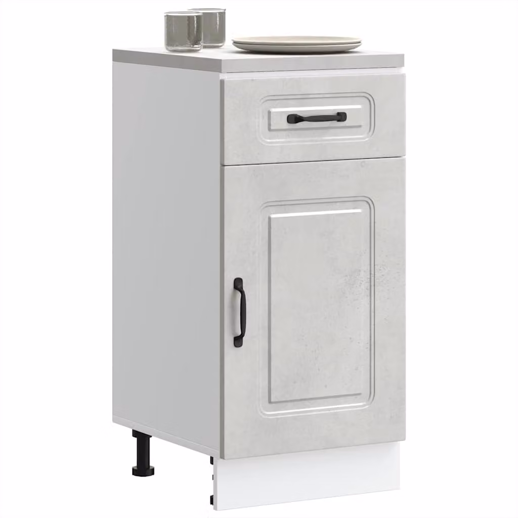 Base da cucina vidaXL Kalmar Grigio Cemento, L: 46 cm, P: 40 cm, H: 81,5 cm