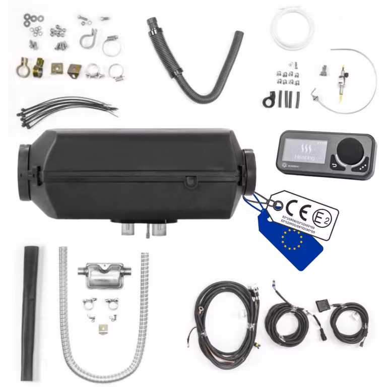 Riscaldatore ad aria – Stufa riscaldante da pavimento – 4 kW, 12V, diesel – Modello compatto – Display digitale – Adatto per auto e camion