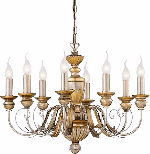 Lampadario Classico Firenze Materie Plastiche Oro 8 Luci E14