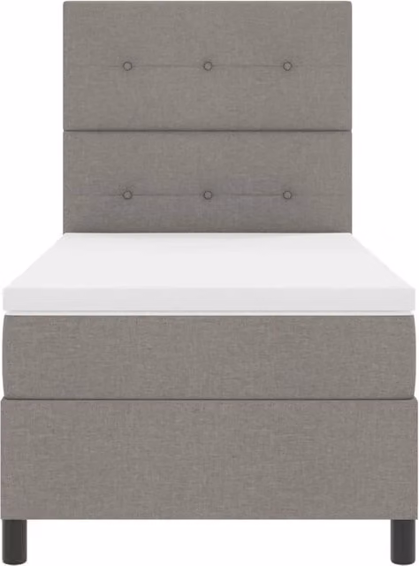 Letto a molle moderno vidaXL con strisce LED e porta USB in tessuto beige o grigio L 80 x P 200 cm