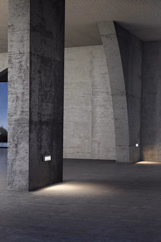 Applique LED KIKI Rossini Group per esterni in alluminio grigio, segnapasso a parete IP65 8W 4000K – 2
