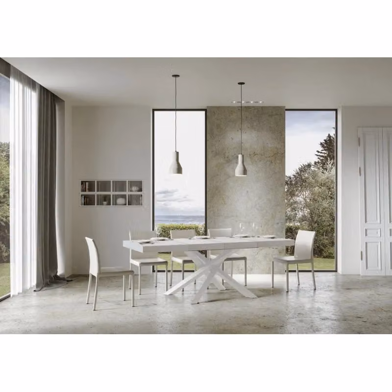Tavolo allungabile Volantis Premium ITAMOBY Bianco Frassino con telaio Bianche L: 140-400 cm, P: 90 cm – 2