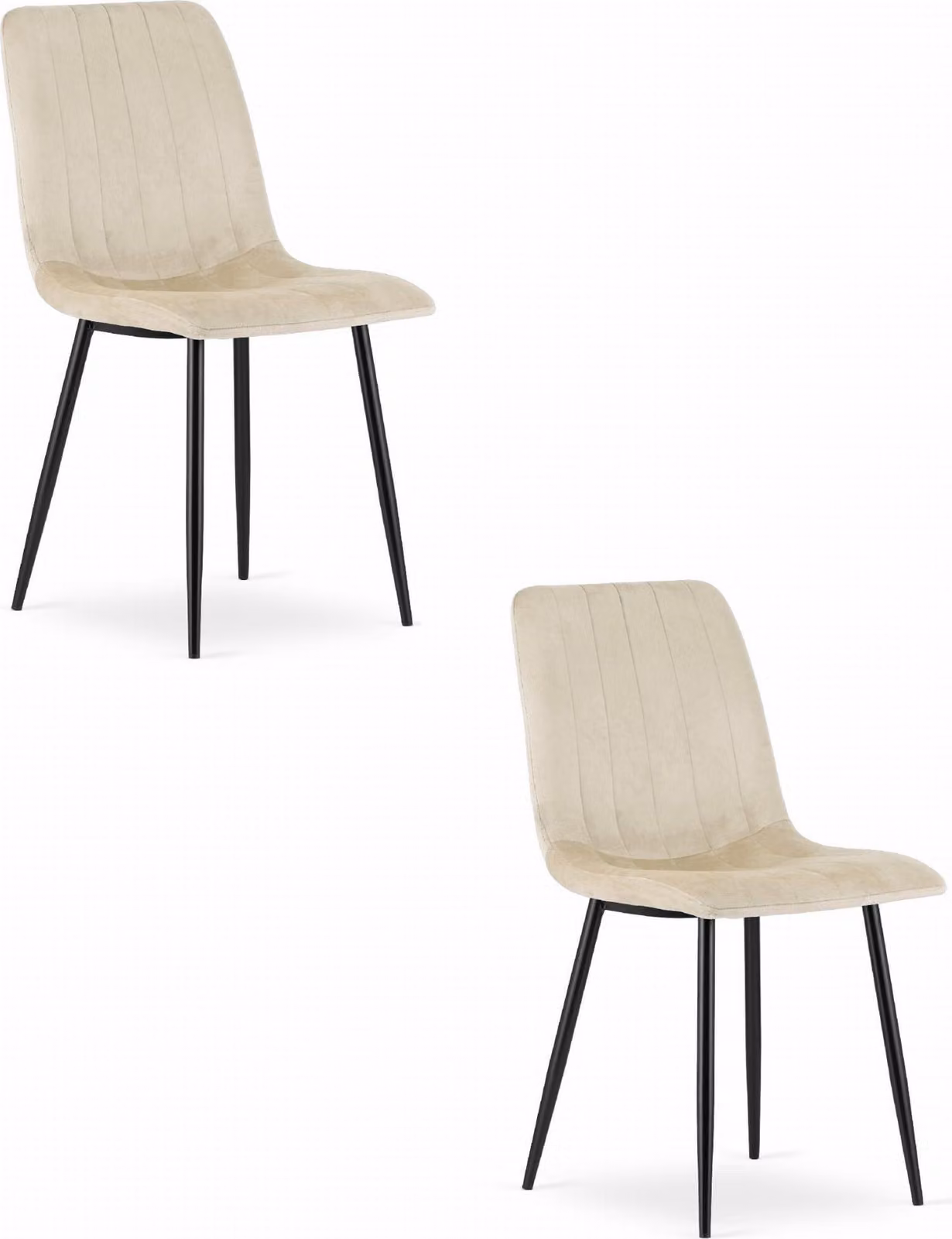 Sedia LAVA - velluto beige freddo x 2