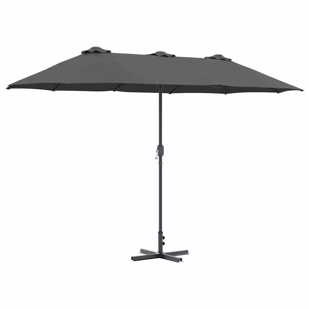Ombrellone da giardino e spiaggia DESIGN IN in alluminio e poliestere colore antracite L: 370 cm, P: 197 cm, H: 239 cm – 2