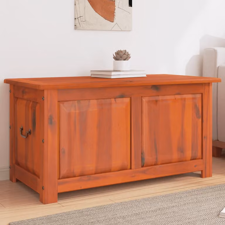 vidaXL Cassapanca con Coperchio in Legno di Acacia Marrone