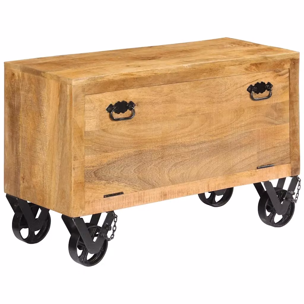 Scarpiera Industrial in Legno di Mango e Metallo Marrone vidaXL L 86 x P 35 x H 55 cm – 2
