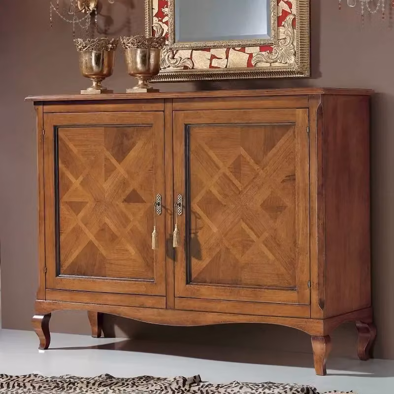 Credenza classica Bassano con intarsio geometrico in legno Mobili 2G L/P/H: 146 x 49 x 113 cm – 2
