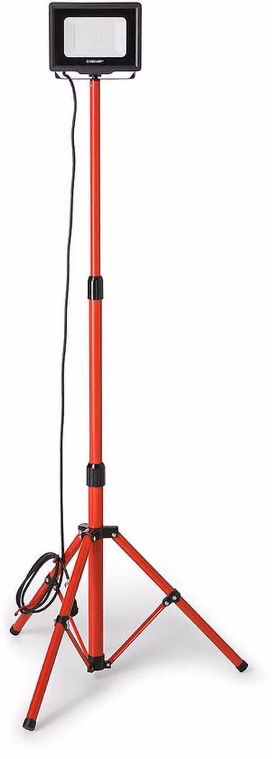 Lampada da cantiere a LED con treppiede e cavo lungo per uso interno ed esterno