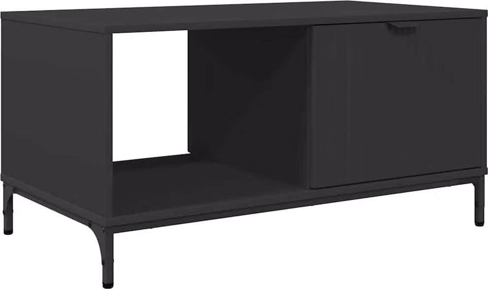 Tavolino da salotto con cassetto Rovere Nero 90 x 49 x 46 cm