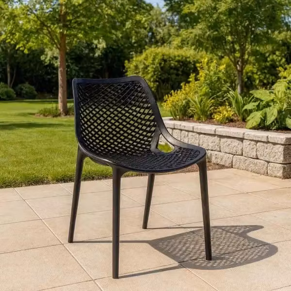 Set di 4 sedie design impilabili in polipropilene e fibra di vetro Mobili 2G colore antracite L: 50 cm, P: 60 cm, H: 82 cm – 2
