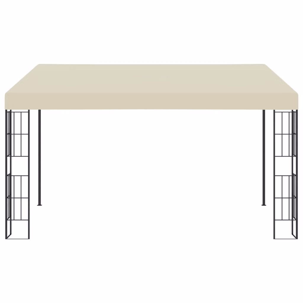 Gazebo a Parete 3x4 m Crema in Tessuto