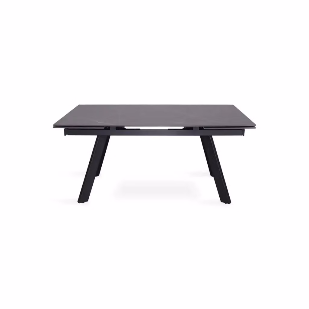 Tavolo da pranzo allungabile Laros Meublorama con piano in pietra naturale nera e struttura in metallo per 10 persone – 2