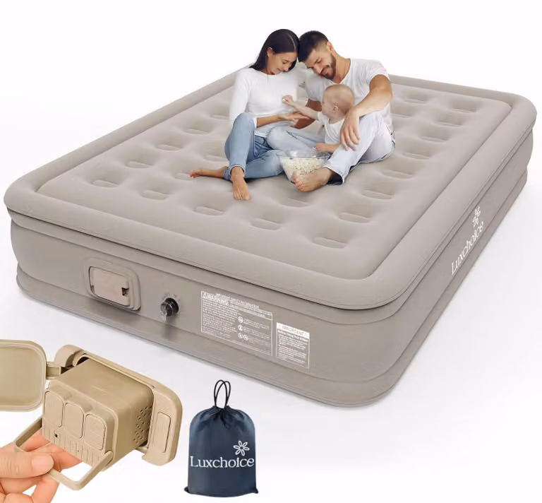 Materasso gonfiabile per 2 persone, autogonfiante, dimensioni 196x150x36 cm, capacità di carico 400 kg, con pompa USB