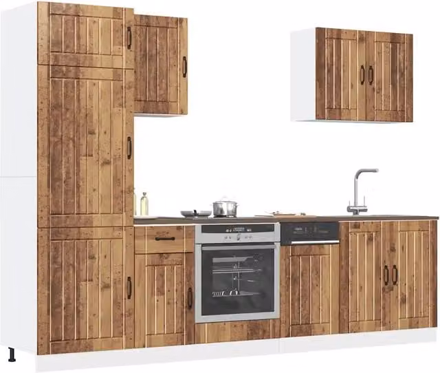 Set Mobili da Cucina 7 pz Lucca Legno Vecchio in Truciolato 3314779