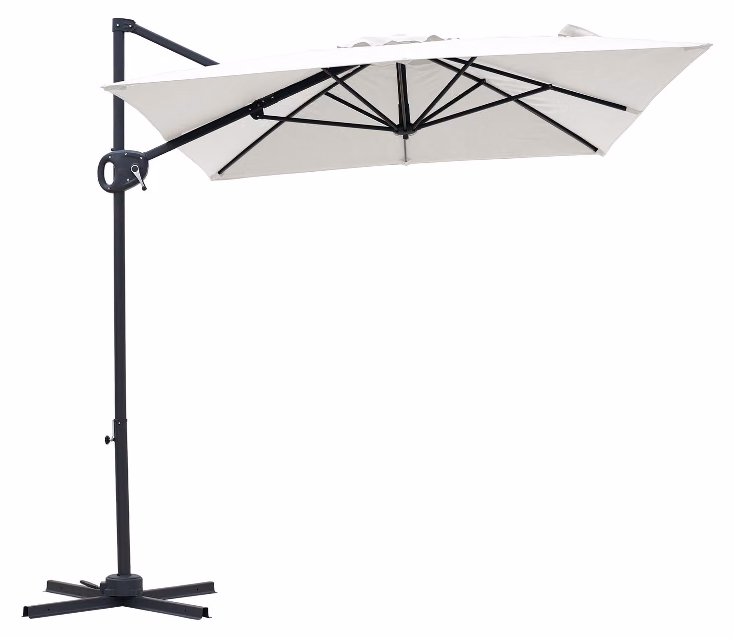 AXI Luma Ombrellone rettangolare 200 x 300 cm, antracite/beige | Per giardino/terrazza, telo anti-UV con indice UPF 30+ | Base a croce, fodera