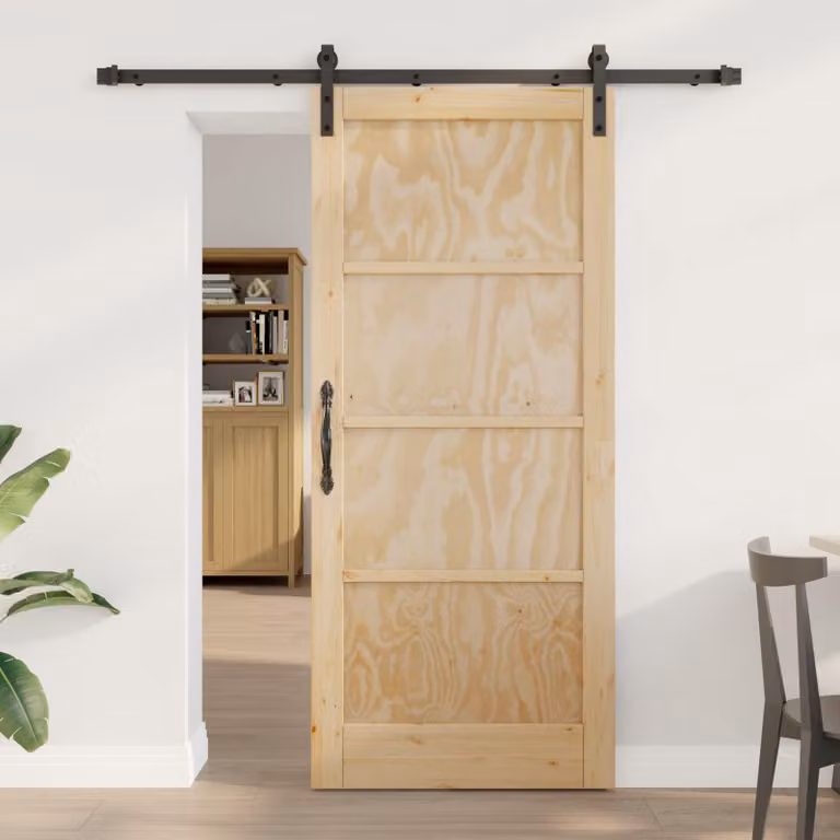 Porta scorrevole moderna vidaXL in legno massello di pino, L: 86 cm, H: 198,5 cm