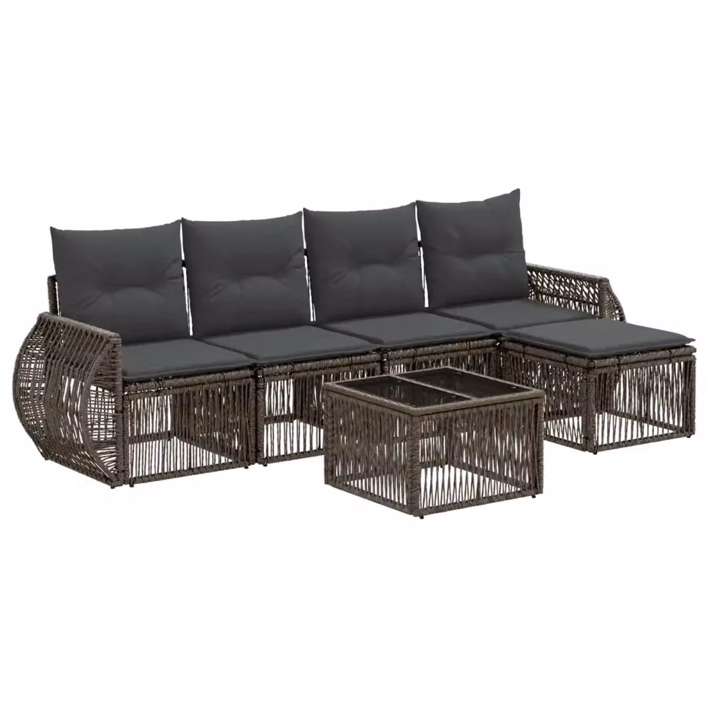 Set Divano da Giardino a L con Poltrona e Tavolino vidaXL, 6 Pezzi, Grigio e Antracite – 2