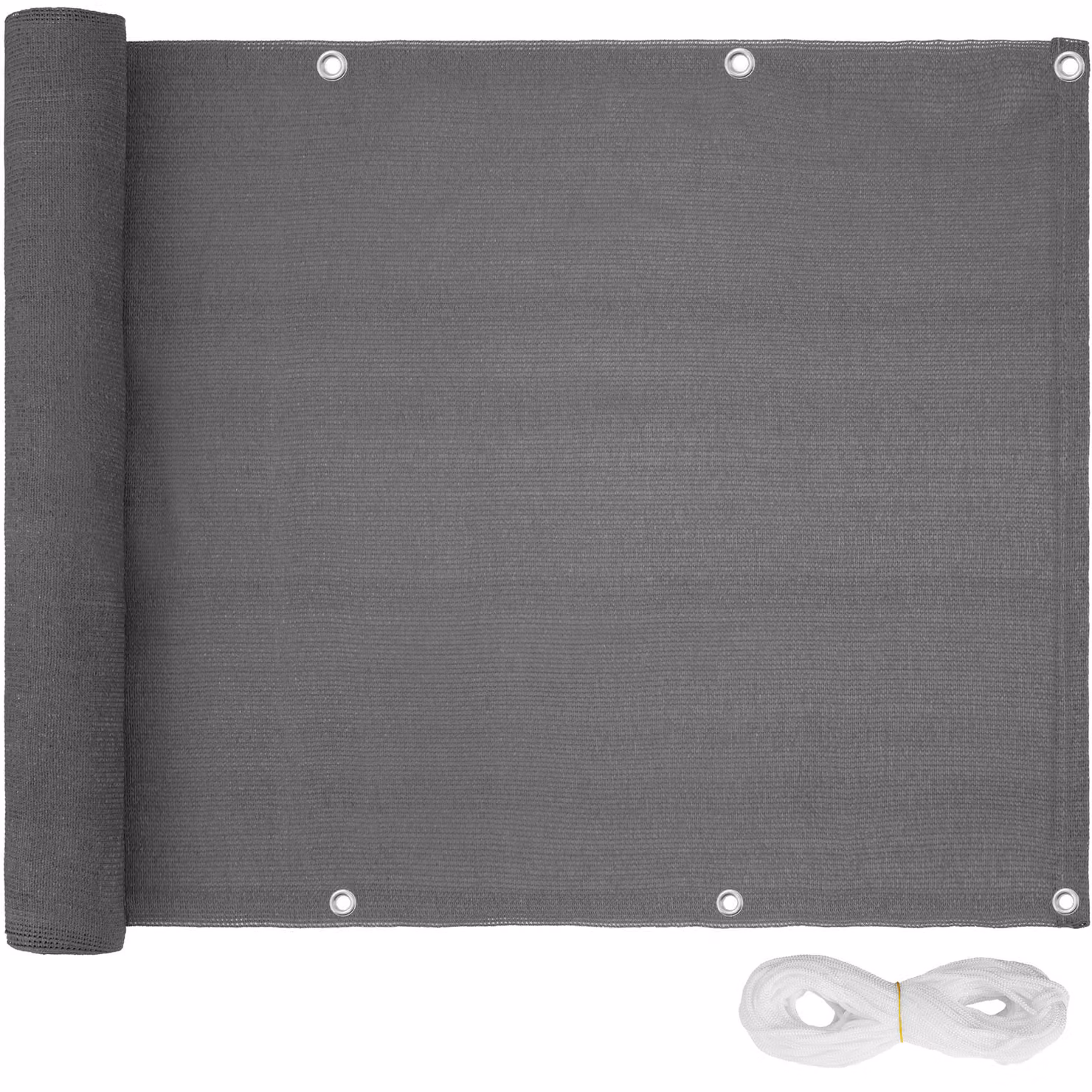 Telo frangivista per balcone tectake in HDPE opaco, grigio, Altezza: 75 cm – 1