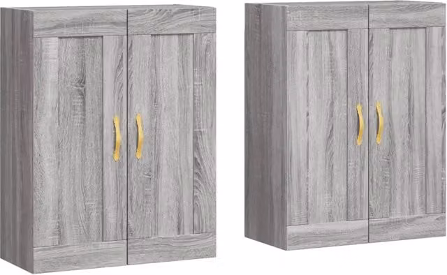 Armadietti a Parete 2 pz Grigio Sonoma in Legno Multistrato CFW2006673